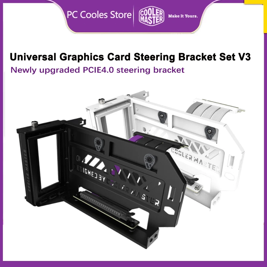 Cooler Master Grafikkarten-Lenkhalterungs-KIT V3 PCI-E 4.0 GPU-Halterung Verlängerungskabel, kompatibel mit allen Marken-MatX- und ATX-Gehäusen Image