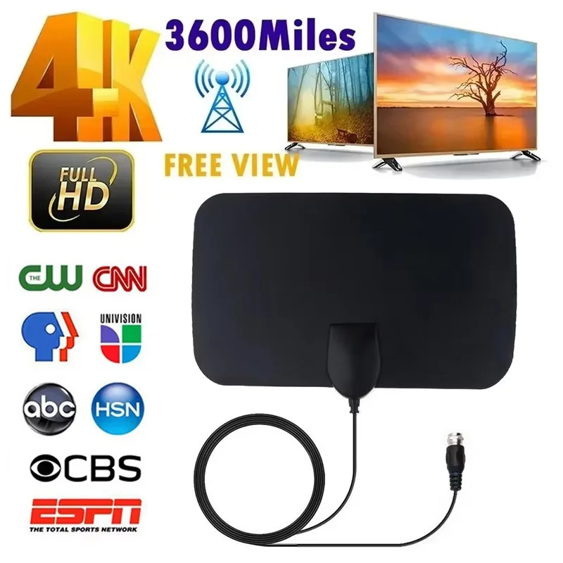 4K TV-Antenne 1080P DVB-T2 Verstärker HD für Globales Digitales Fernsehen RV Outdoor 50 Meilen Auto-Antenne Indoor TV-Antenne Verstärker TV-Antenne