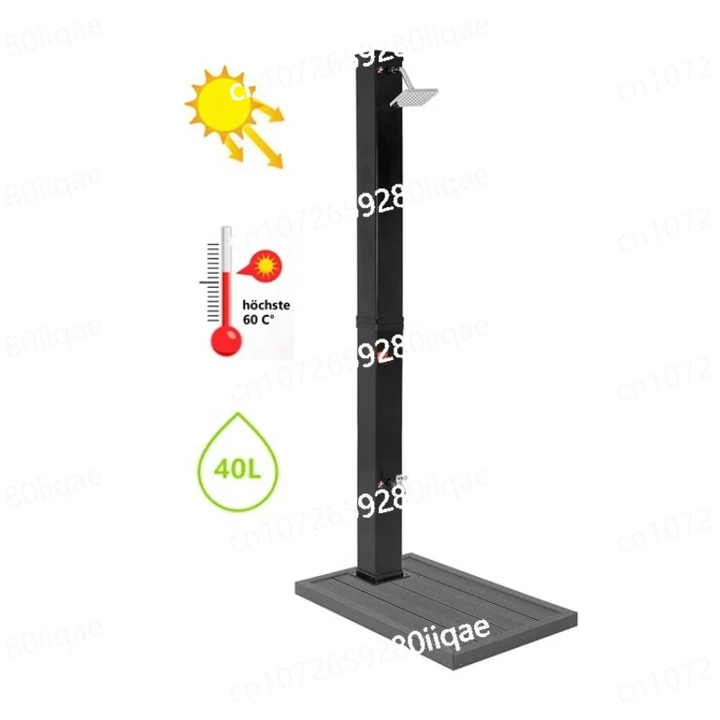 Neue tetragonale schwarze 40L Sunny Outdoor-Solardusche für Schwimmbad, Garten, Solardusche Image
