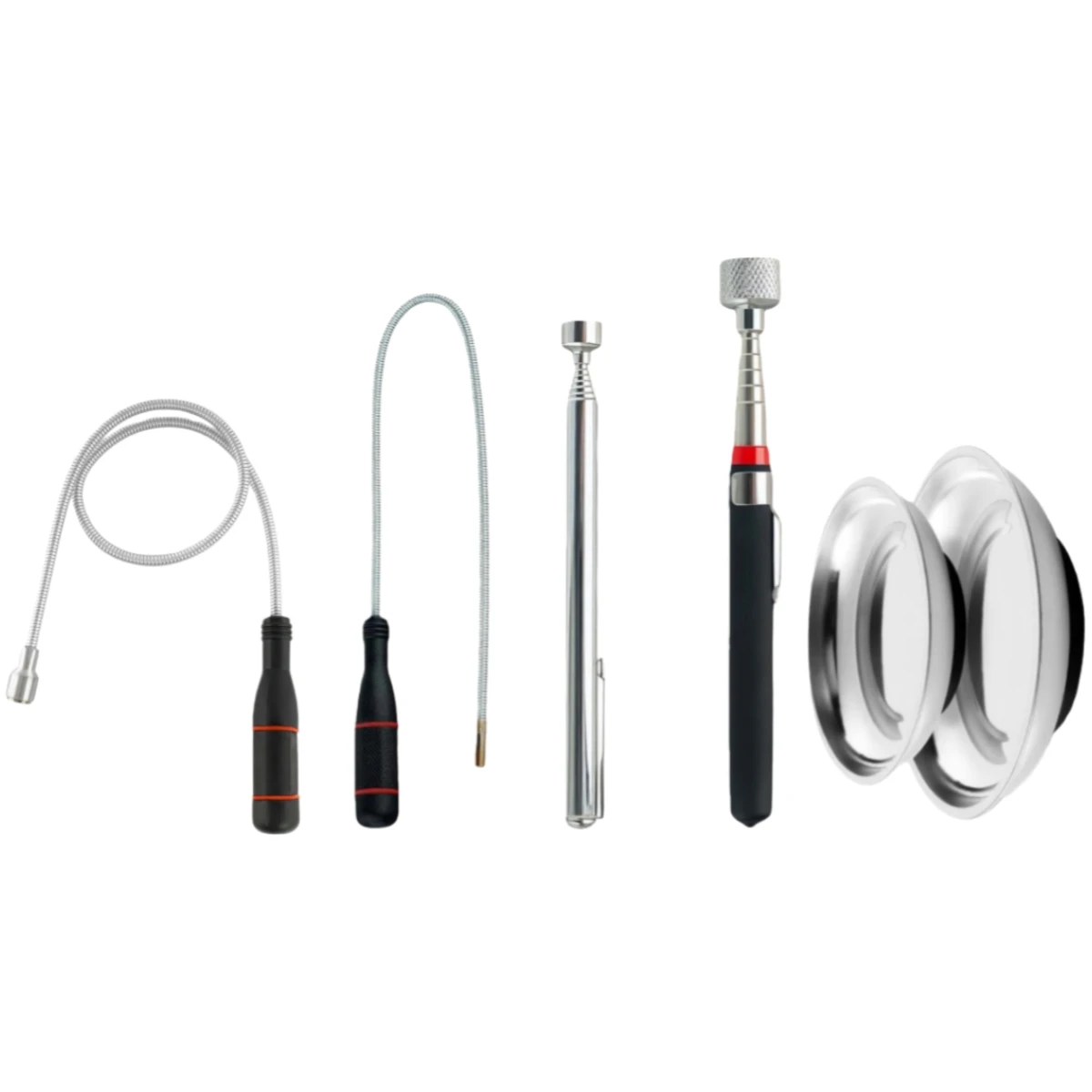 Teleskopisches Magnetisches Aufhebewerkzeug-Set Ausziehbare Magnetische Aufhebewerkzeuge Flexibler Biegbarer Feder-Magnetstab Magnetische Auffangschale Image
