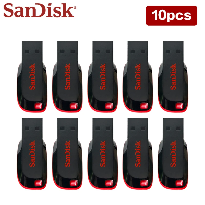 Großhandel SanDisk USB-Flash-Laufwerk 10PCS 5PCS 16GB 32GB 64GB 128GB Pendrive USB 2.0 Memory Stick U Disk Pen Drive für Computer Image