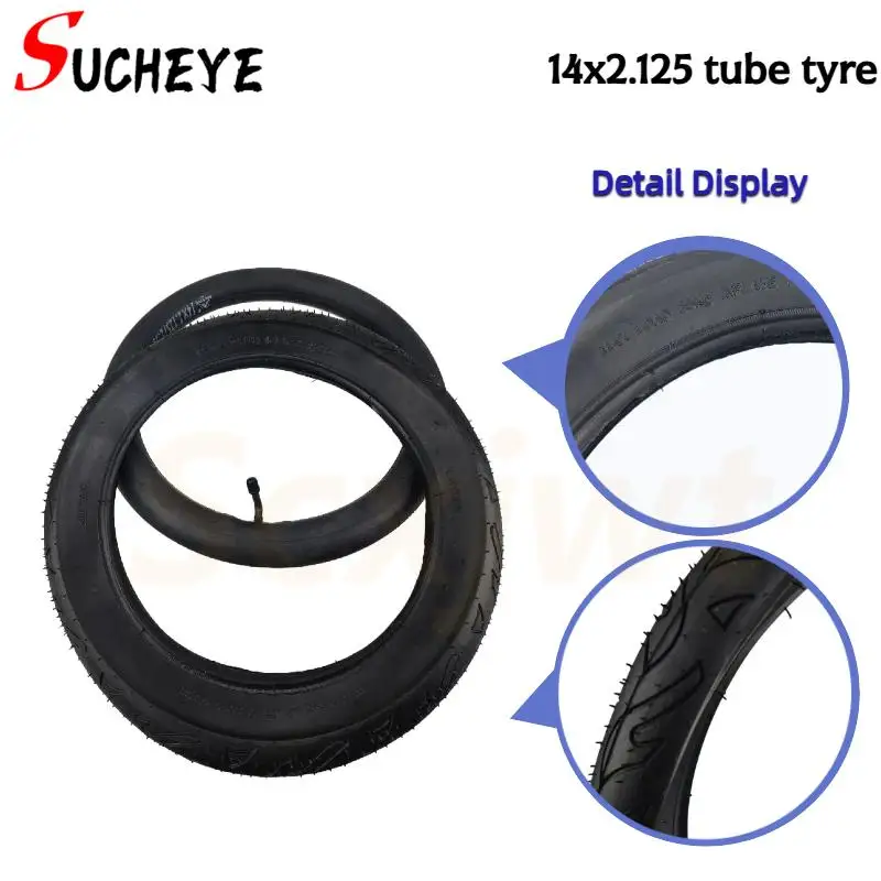 14x2.125 Tubeless-Reifen: Perfekte Passform für 14-Zoll-Elektrofahrräder, Kinderfahrräder und Roller Image