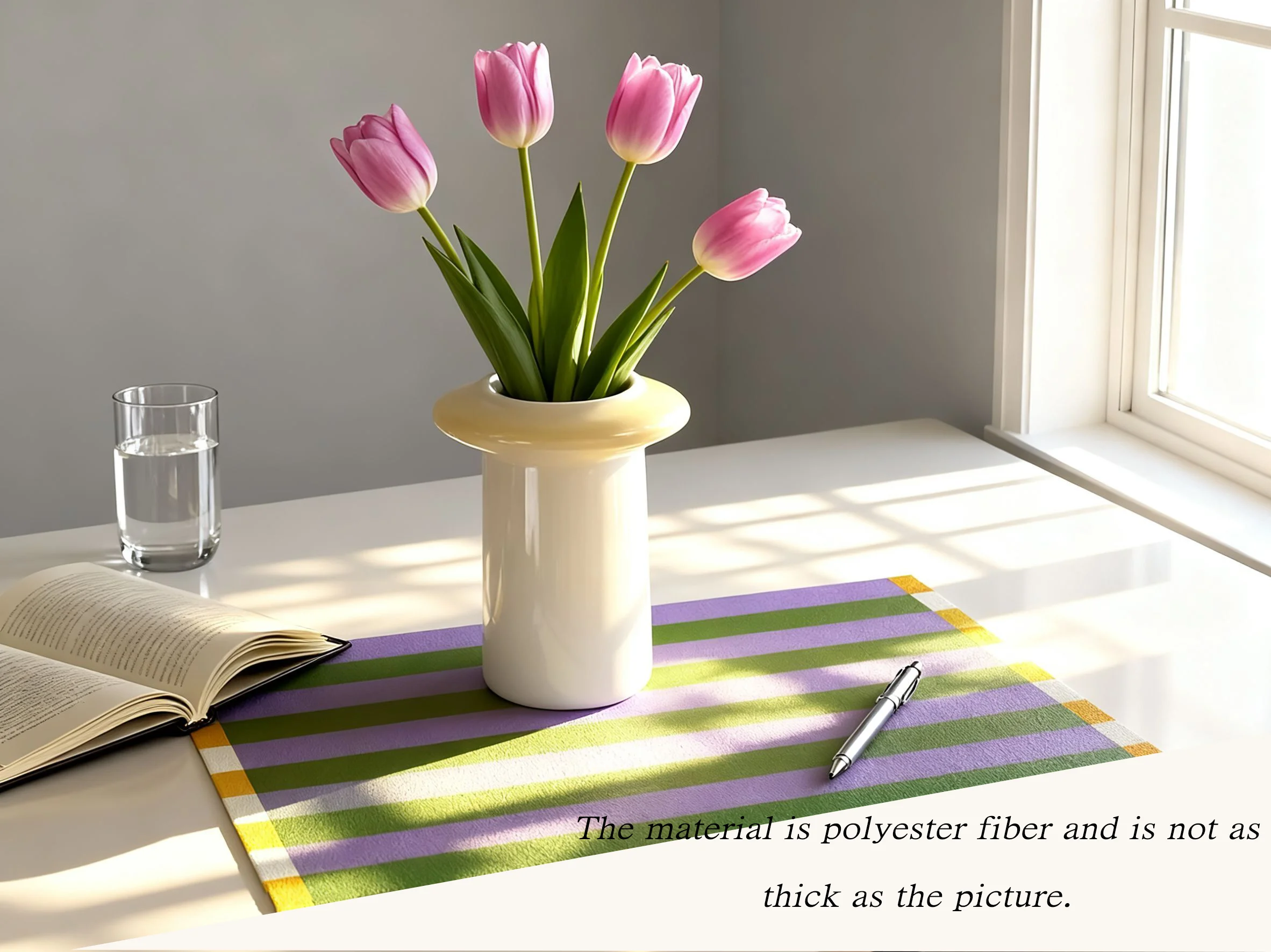 Memphis Nordic Dopamin-Tischsets, wasserdichter Tischläufer, Polyesterfaser, ölbeständig, leicht zu reinigen, mädchenhafter Herzimitationstisch Image