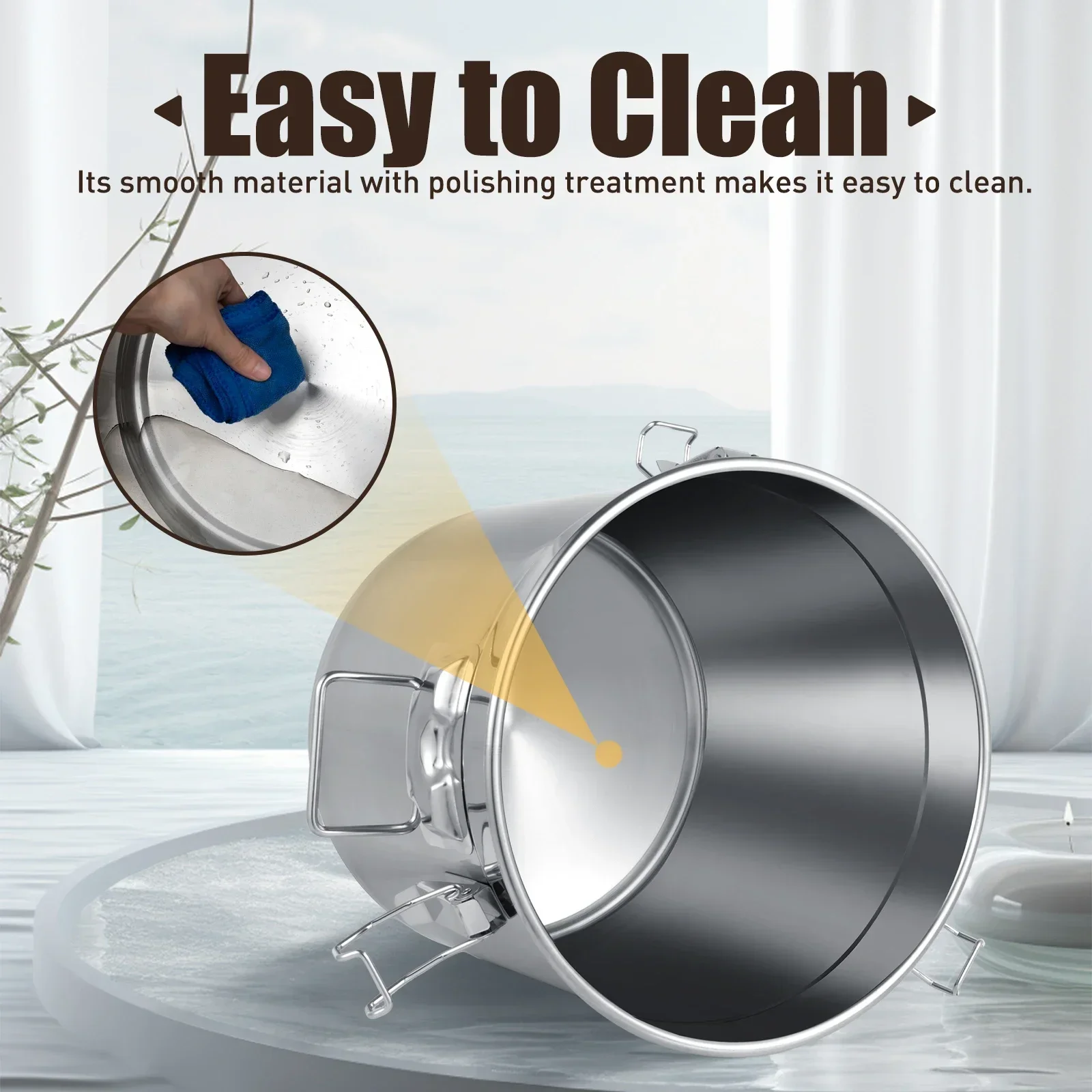 33 L 304 Edelstahl Küche Edelstahl Mehlbehälter, Lebensmittel Küche Getreide Behälter Eimer, Küche Eimer mit Deckel