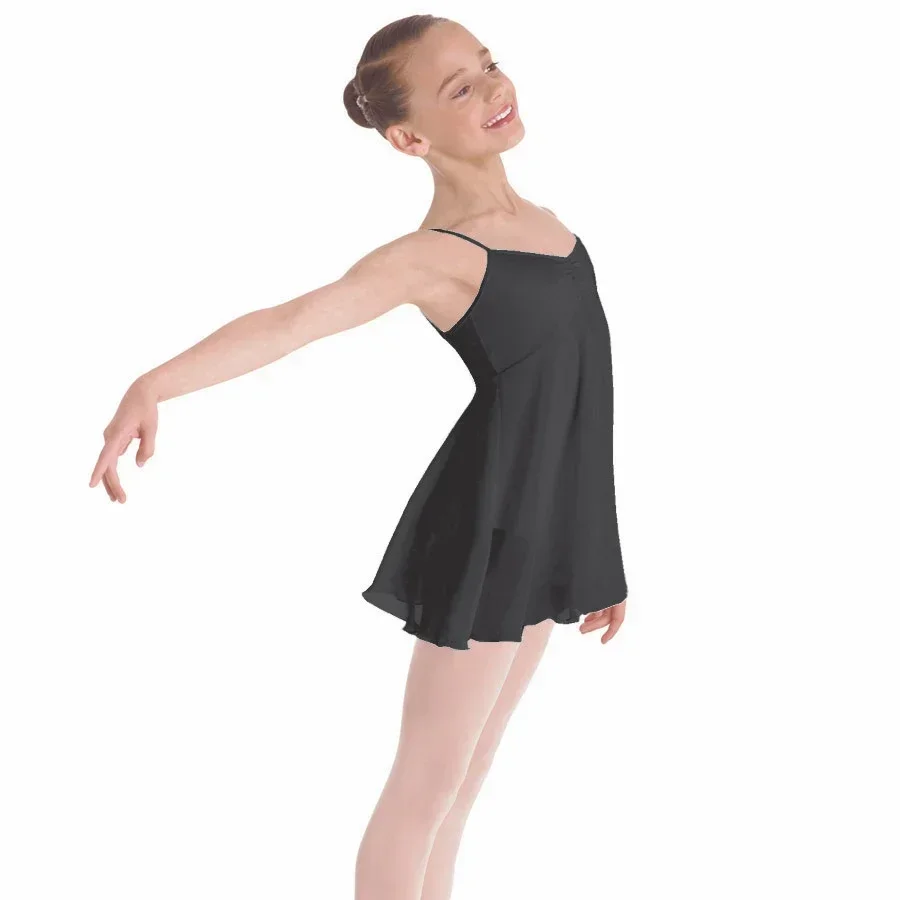 Abito da balletto per ragazze Abito da ballo Abito operato per ragazze Canotta Gonna da ballo in chiffon Ballerina da sala Abbigliamento da ballo per bambini