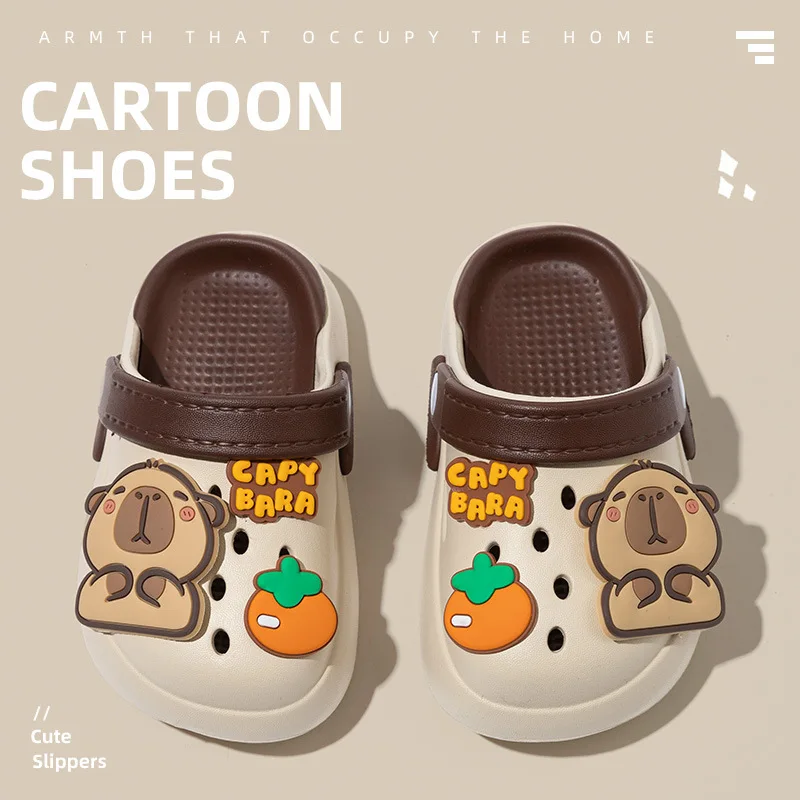 Capybara Kinder-Hausschuhe Cartoon-Clogs Schuhe Sommer 2026 Outdoor Bequeme Rutschfeste Niedliche Strand-Sandalen Plateau-Kinderschuhe