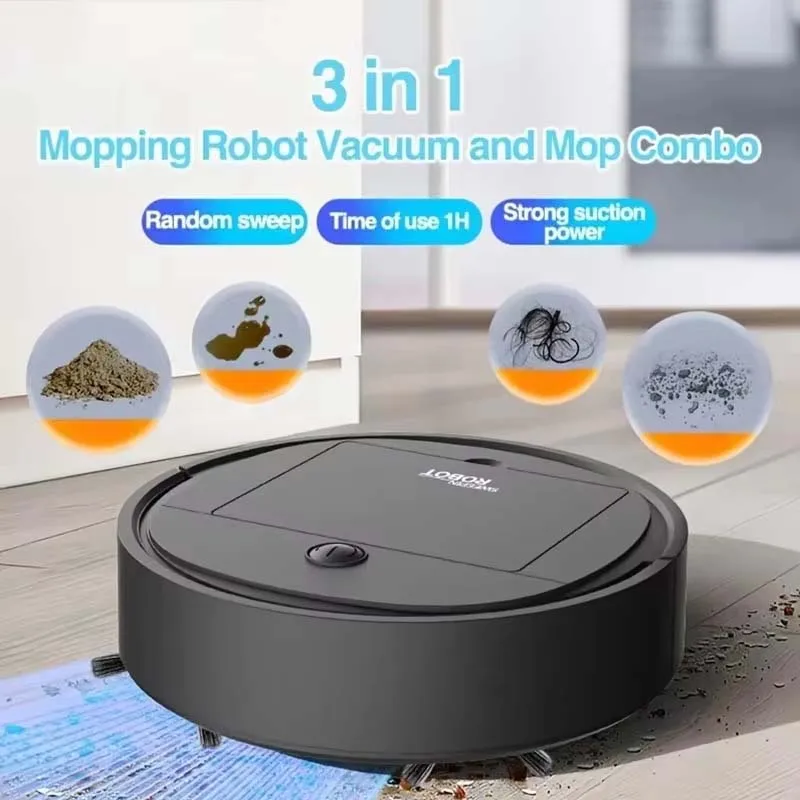 2026 Neuer 3-in-1 Intelligenter Saugroboter 4000pa Saugkraft Vollautomatische Haushaltsreinigungsmaschine USB-Aufladung Intelligenter Staubsauger Image