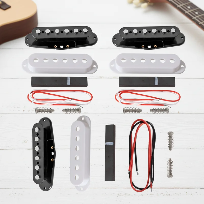 ST E-Gitarren DIY-Teile-Sets zur Herstellung von Gitarren-Tonabnehmern Single-Coil-Tonabnehmer-Spule/Abdeckung/Keramikstab/Kabel/Pol in Verschiedenen Farben Image
