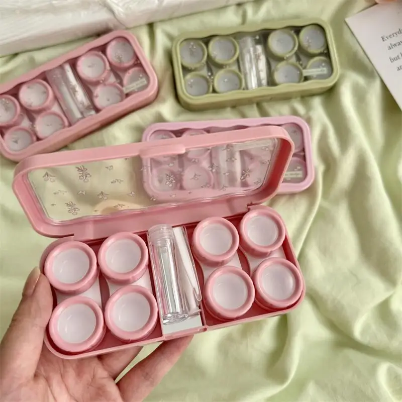 Boîte de rangement de lentilles de Contact, pliable tulipe Portable, support de lentilles de Contact, organisateur, ensemble de lentilles de Contact en plastique, Kit d