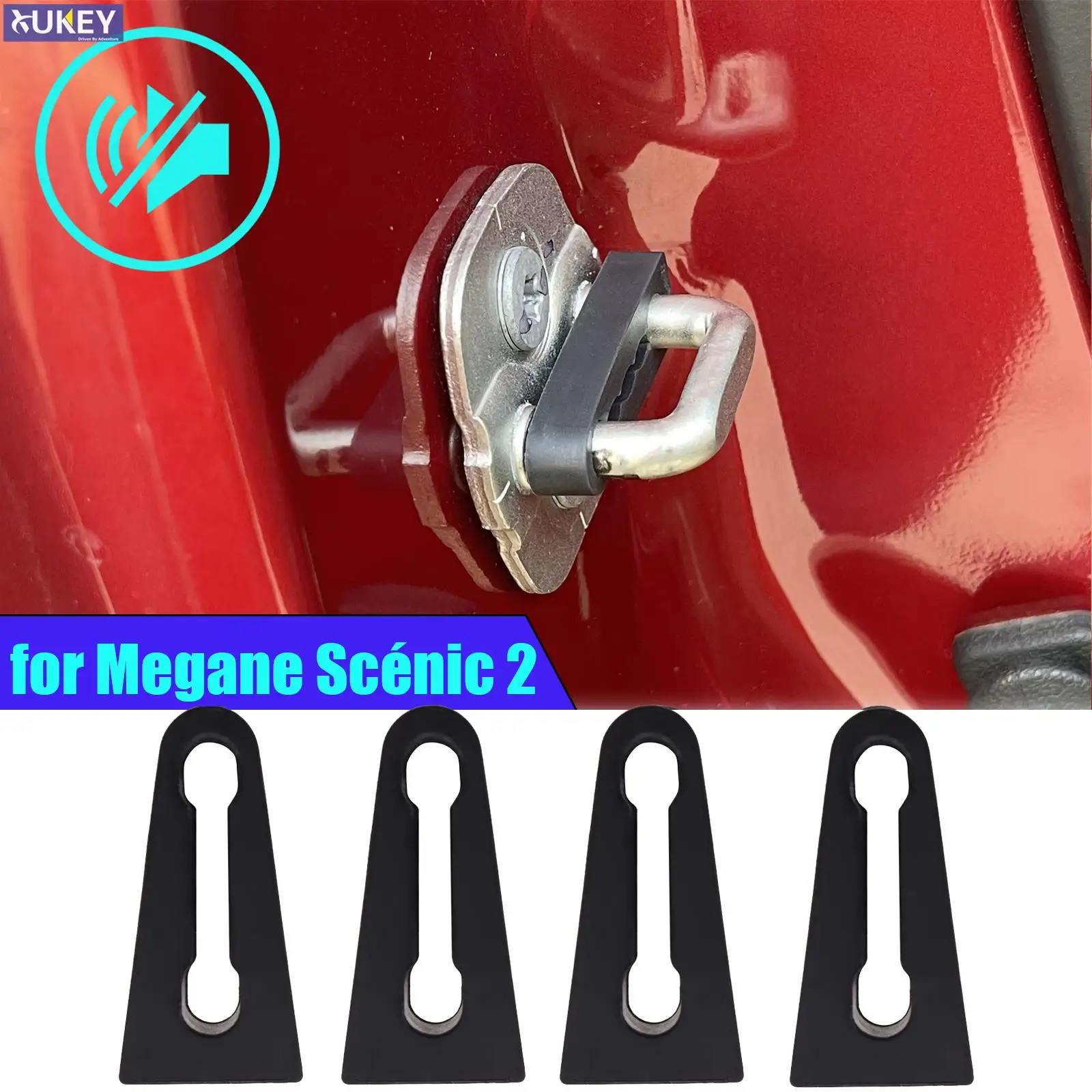 Autotürschloss, Schalldämpfer, Dämpferpuffer für Renault Megane 2, Scénic 2, 2002–2008, Rasseln, Screaks, leises Lärm, Gehörlose Image