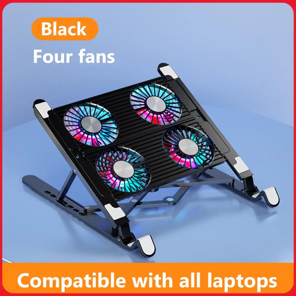 Laptop-Kühlpad mit 2/4 Lüftern, faltbar, Laptop-Ständer, RGB, leiser Gaming-Laptop-Kühler, 7 Höhenverstellbar, für 11-17,3 Zoll Notebooks Image