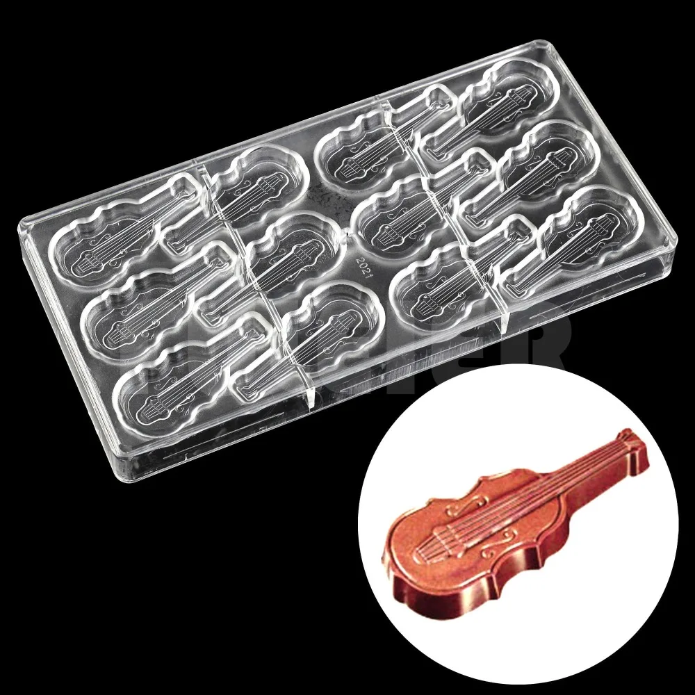 Backen werkzeuge gitarre form Schokolade Form, Polycarbonat Schokolade Formen DIY Kunststoff Gebäck werkzeug candy kuchen dekoration formen Image