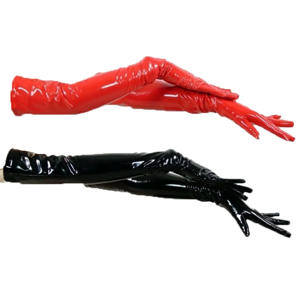 Sexy Leder-Handschuhe, schmal geschnitten, Wetlook, Latex, Metallic, Hip-Hop, Jazz, Disco, Tanzhandschuhe, Cosplay-Accessoires