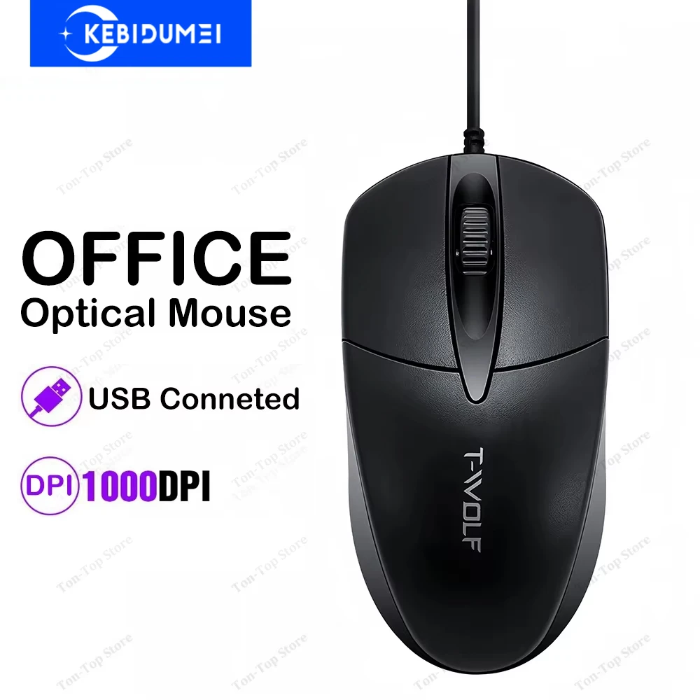 USB-Kabelmaus, Büromaus, ergonomische Gaming-Maus, optische Maus, Mäuse, Plug-and-Play für PC, Computer, Laptop, Windows, Mac OS Image