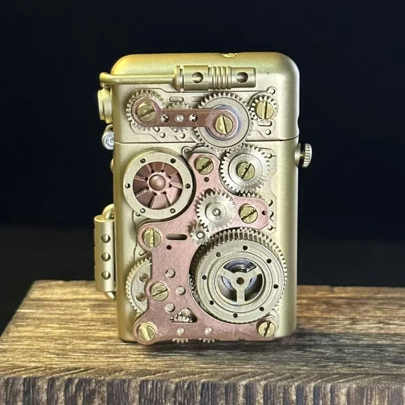 2026 neues Steampunk-Getriebe verbundenes Kraftstofffeuerzeug, Torrance One Click Katapult-Zündfeuerzeug, Zigarettenzubehör, Geschenk für Männer Image