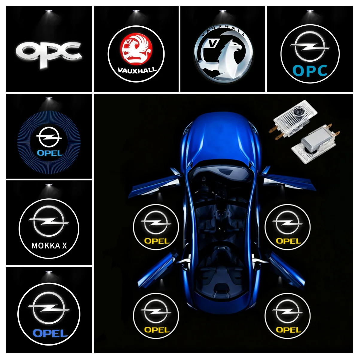 2 Stück LED Auto-Tür Universeller Projektor Hochauflösende Willkommensbeleuchtung Für Opel Insignia Astra Antara Meriva Zafira H G Corsa Image