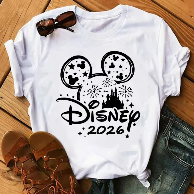 Student Disney Kinder-Reise-T-Shirt aus 100 % Baumwolle, Kavay-Cartoon-bedrucktes Oberteil, lässige Streetwear, 2026 weiß, locker, atmungsaktiv Image