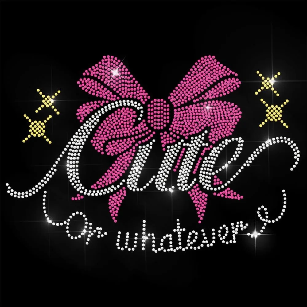 Rosa Strass-Aufnäher zum Aufbügeln mit Transferschleife und süßes oder was auch immer glitzerndes Hotfix-Aufnäher für Kleidung, 30 x 30 cm, große Pailletten zum Aufbügeln