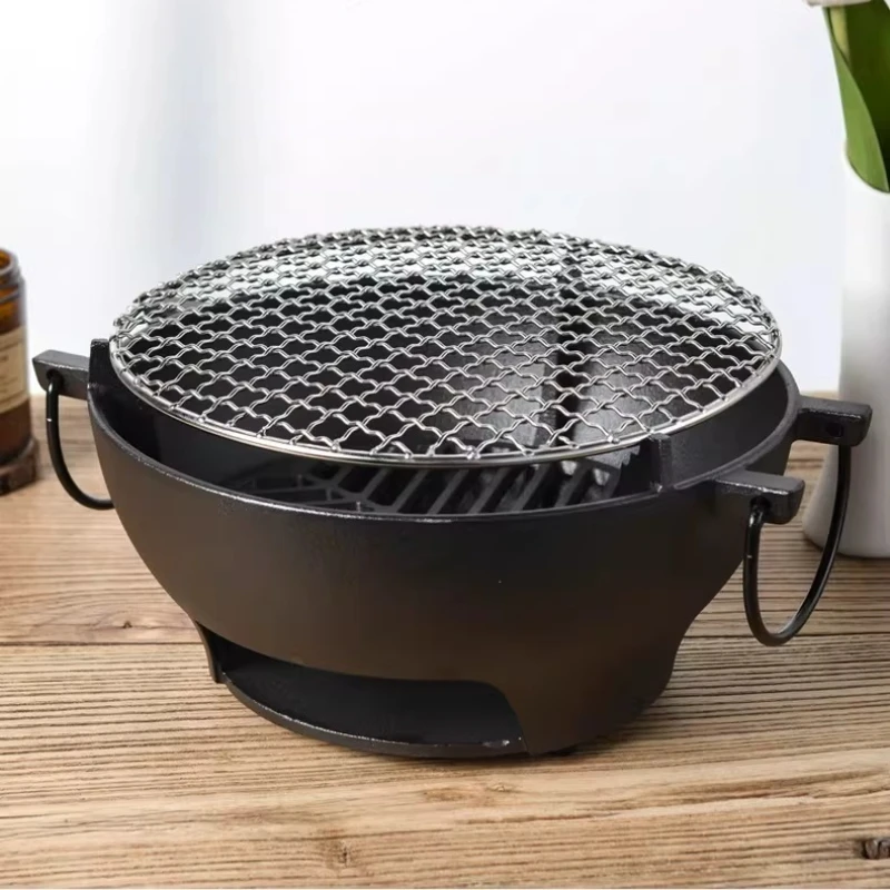 Barbecue Grill, Grill rond pour le thé, Grill au charbon de bois, Foyer multifonctionnel pour l