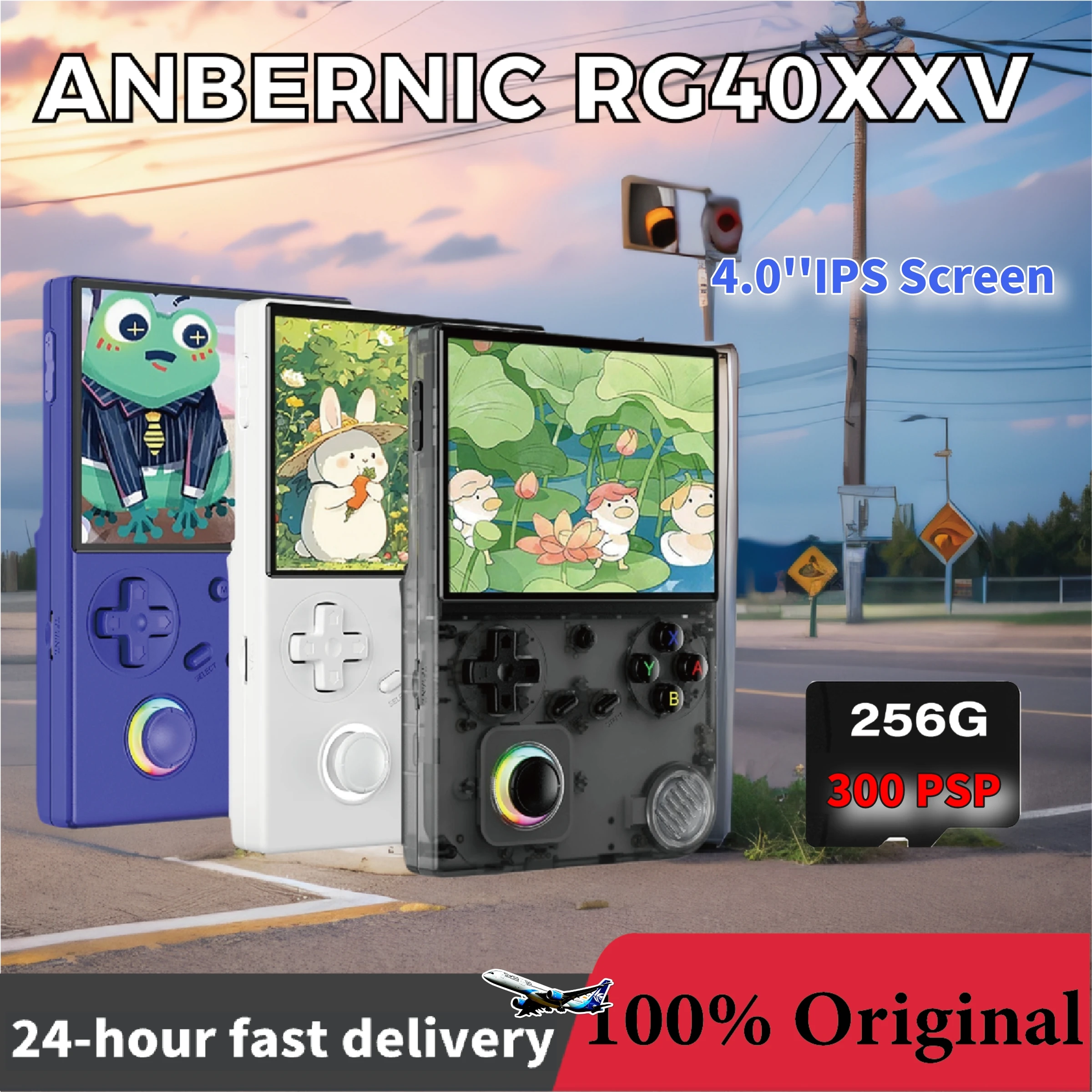 ANBERNIC RG 40XXV RG40XXV Retro Handheld Spielkonsole 4,0 IPS Bildschirm Video Player Linux 256G PSP RGB Joystick HD-Unterstützung Ausgang Image