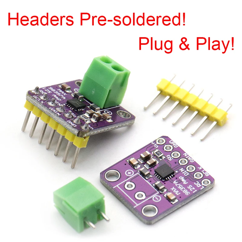 MAX98357 I2S Digitales Audio-Verstärkermodul 3W Klasse D Breakout-Board mit Anschlüssen für Raspberry Pi Pico ESP32 Arduino DAC Image