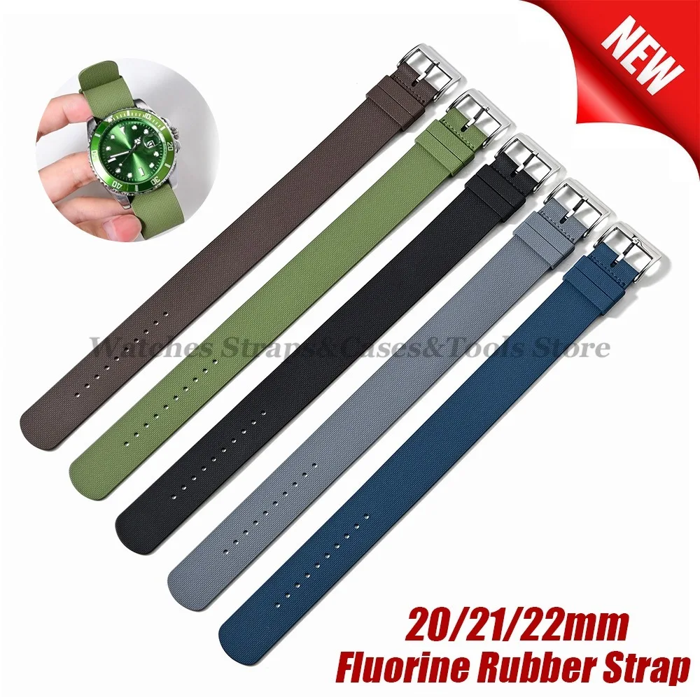 Neues Sport Fashion FKM Fluorkautschuk Uhrenarmband 20mm 21mm 22mm Armband für Seiko für Omega für Tudor Sport Diving Herrenarmband Image