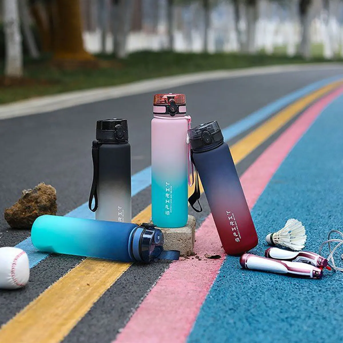 Gradient Wasserflasche - Wählen Sie Ihre Größe 1000ml/600ml/750ml - Perfekt für Outdoor Camping Fitnessstudio Ideales Urlaubsgeschenk zum Geburtstag Image