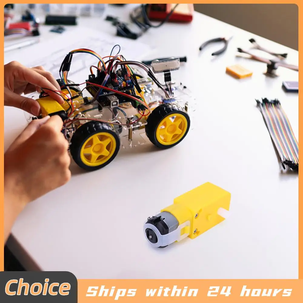 1 Stück TT Motor Getriebemotor DC 3-12V Smart Car Chassis Allradantrieb EMC Elektrischer Doppelwellen-Getriebemotor für DIY Smart Car Roboter Image
