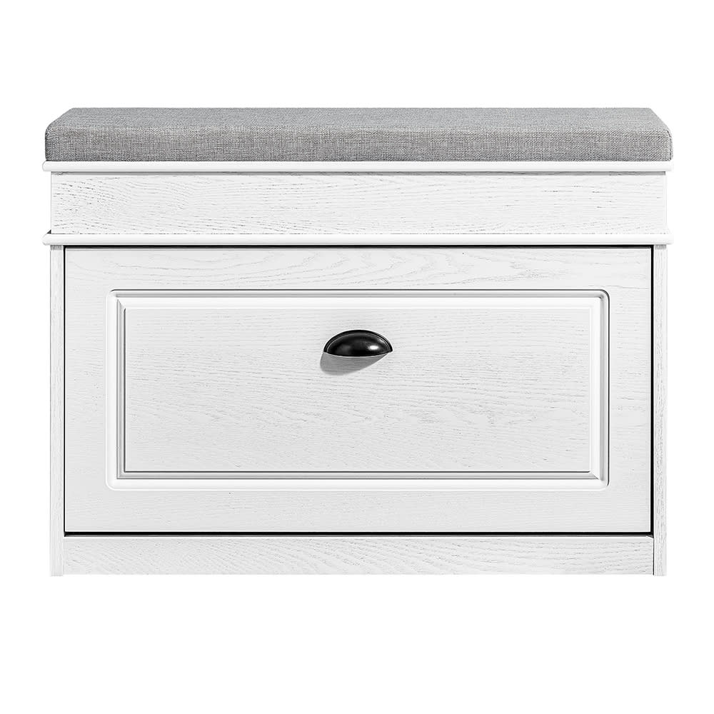 Meuble chaussure banc d'entrée salon 75x24x51cm effet bois