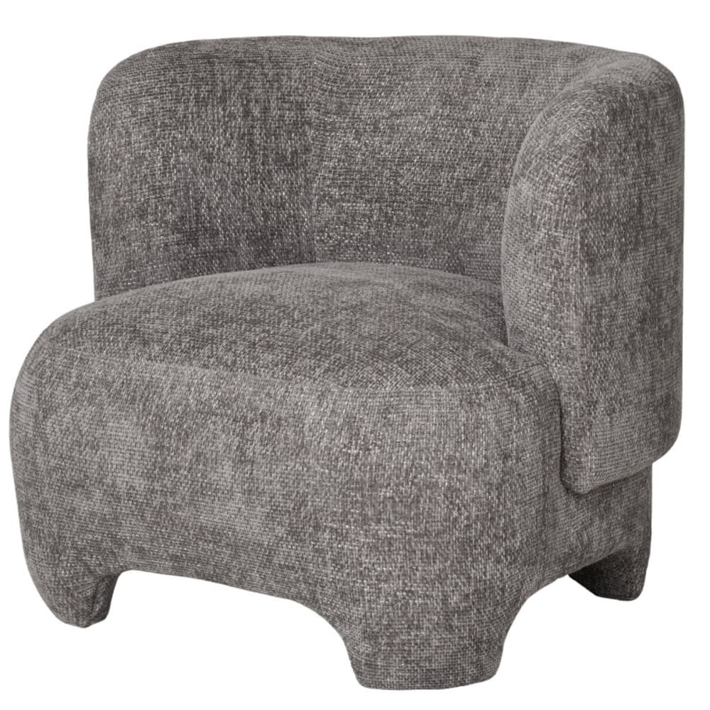 Fauteuil en tissu chenillé gris