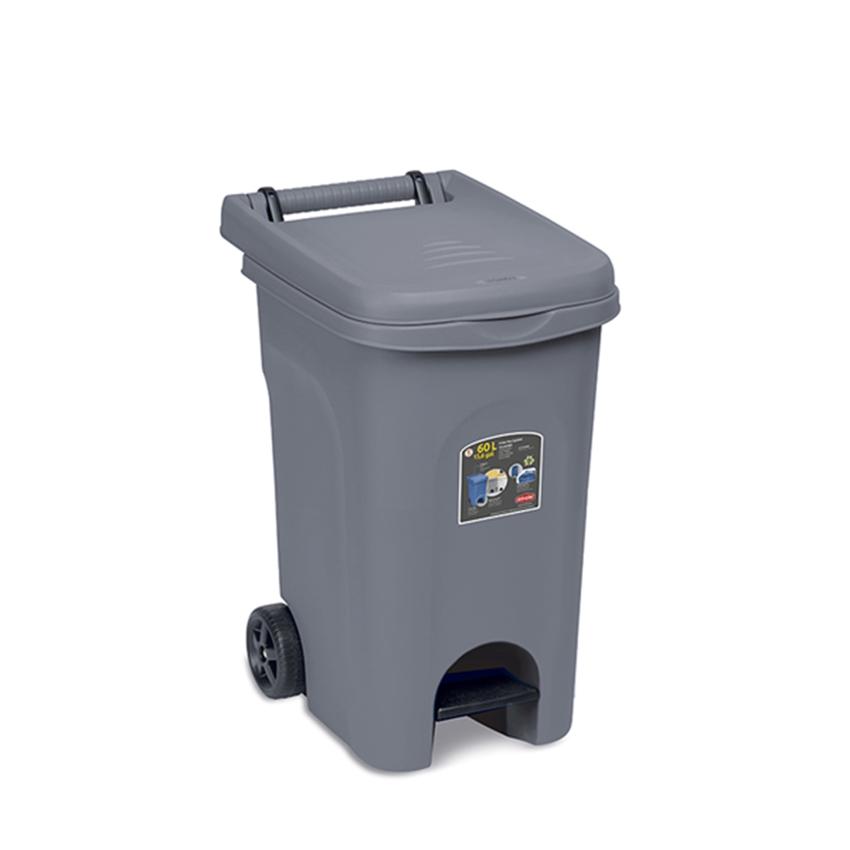 Stefanplast Urban Eco System 60-Liter-Abfalleimer mit Pedal in Staubgrau Image