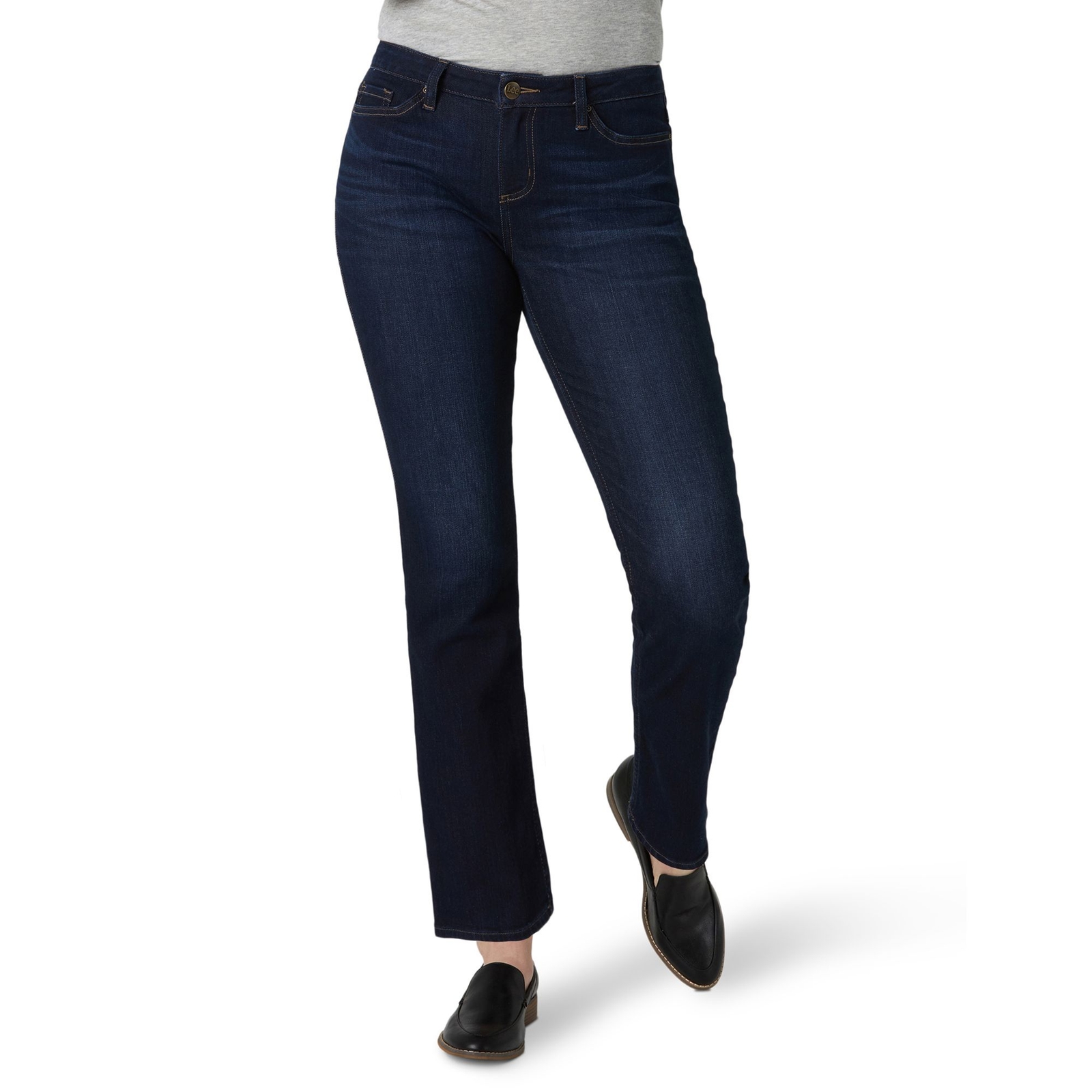 Lee Jeans Regular-Fit Straight Jean (Women's) (Size 18) Nightshade, Cotton,Denim,Polyester,Spandex
