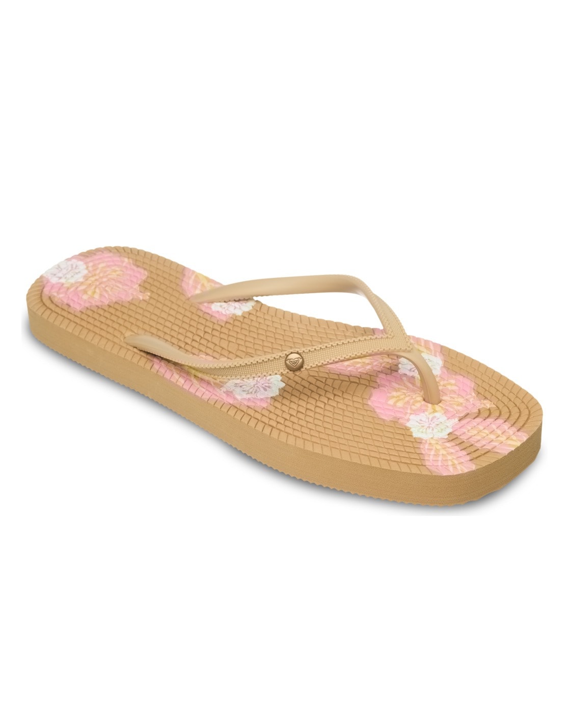 Sandale ROXY "Arizona Dreams", Damen, Gr. 7(37), weiß, soft lime, pink, Obermaterial:Obermaterial: 98% Tr/ 2% Metallnieten, Futter: 100% Synthetik, Laufsohle: 100% Eva;, Schuhe Sandale