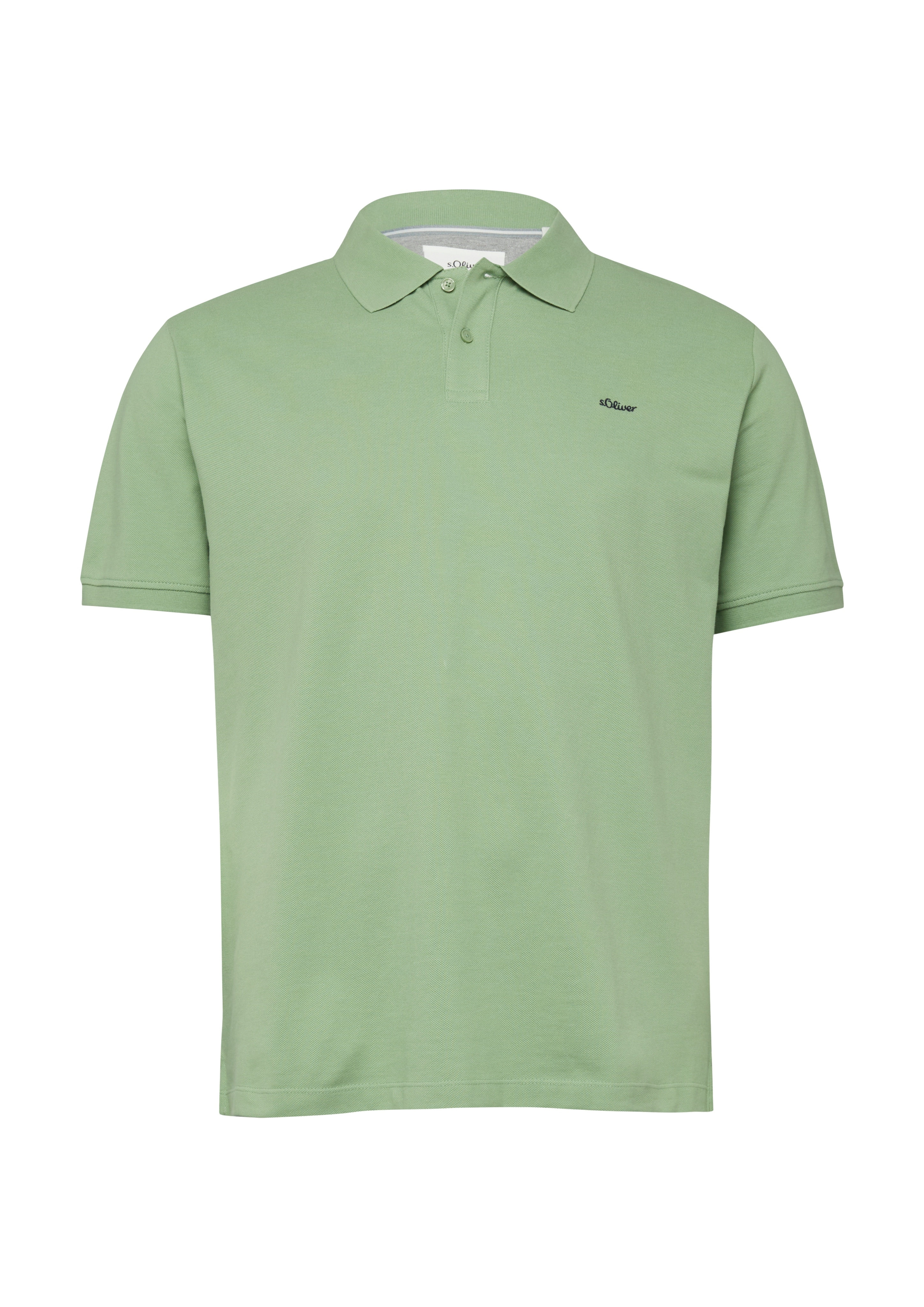 Poloshirt, Herren, Gr. 3XL, grün, Piqué, Obermaterial: 100% Baumwolle, S.OLIVER MEN BIG SIZES, unifarben, normal hüftbedeckend, Rundhals, Bündchen, Shirts, Kurzarm-Polo aus Baumwolle - Große Größen