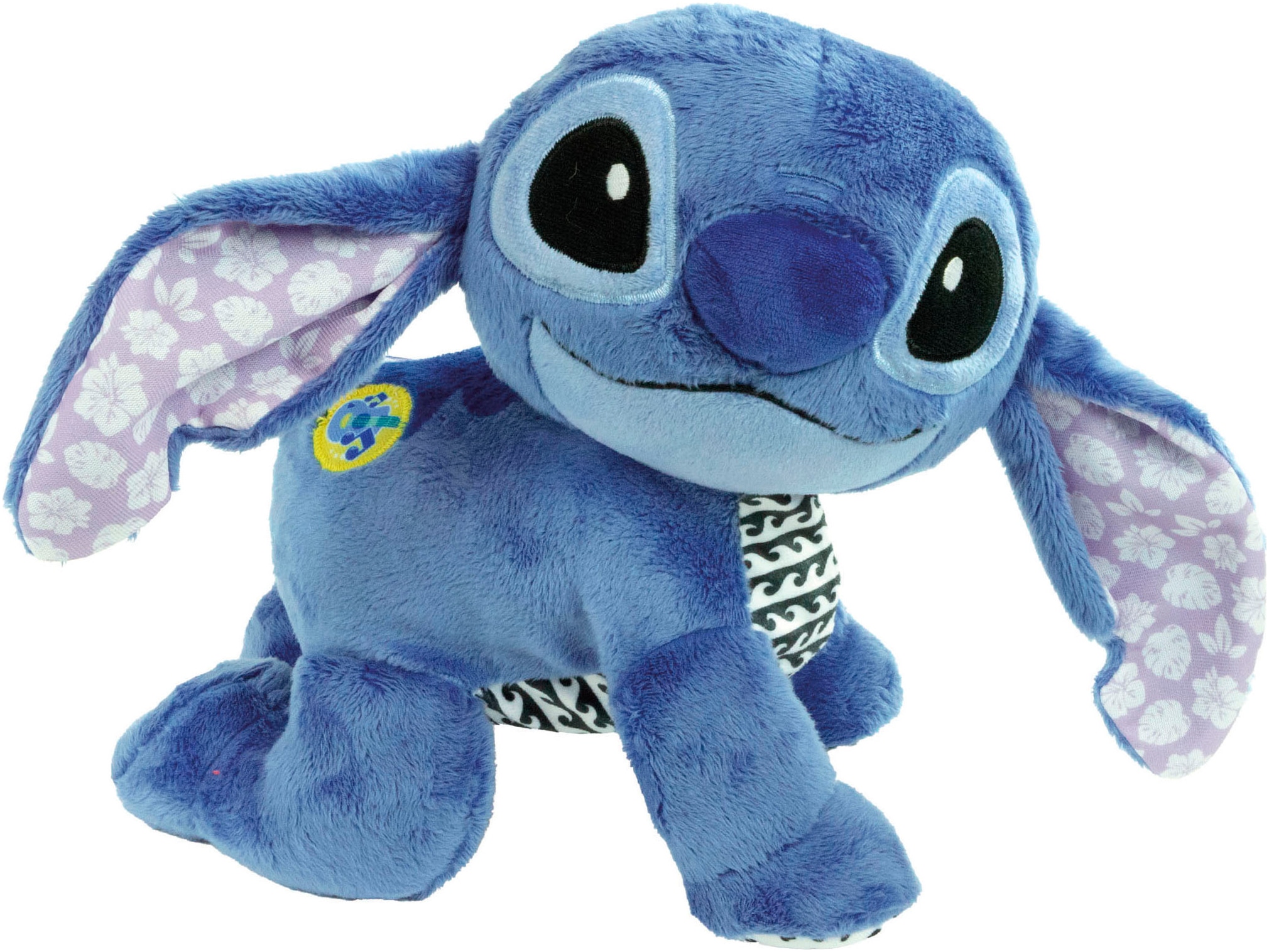 Plüschfigur CLEMENTONI "Disney Baby, Krabbel mit mir Stitch", blau, Plüschfiguren, Kinder, mit Sound