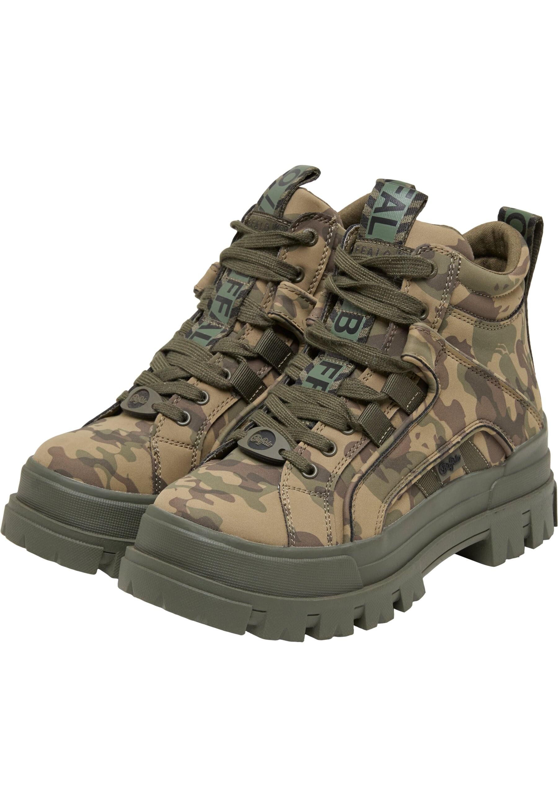 Stiefel BUFFALO "Buffalo ASPHA NC MID - VEGAN NUBUCK", Damen, Gr. 42, khaki, Polyurethan, unifarben, Schuhe Stiefel