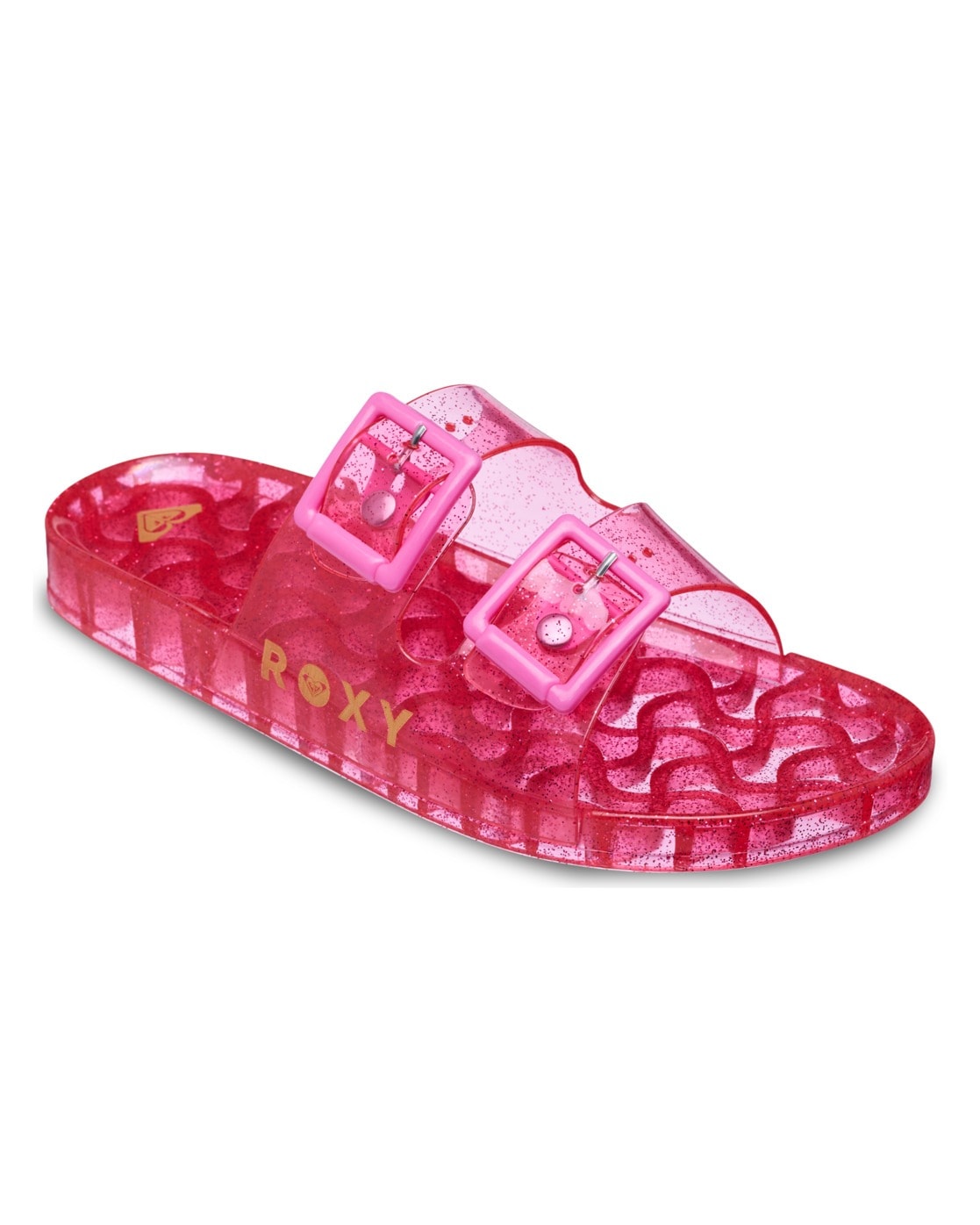 Sandale ROXY "Kattie Glitter", Damen, Gr. 8(38), sangria sunset, Obermaterial:Obermaterial: 95% Synthetik-PVC/ 5% Synthetik-Kunststoffschnalle, Futter: N/A, Laufsohle: 100% Synthetik-PVC;, Schuhe Sandale