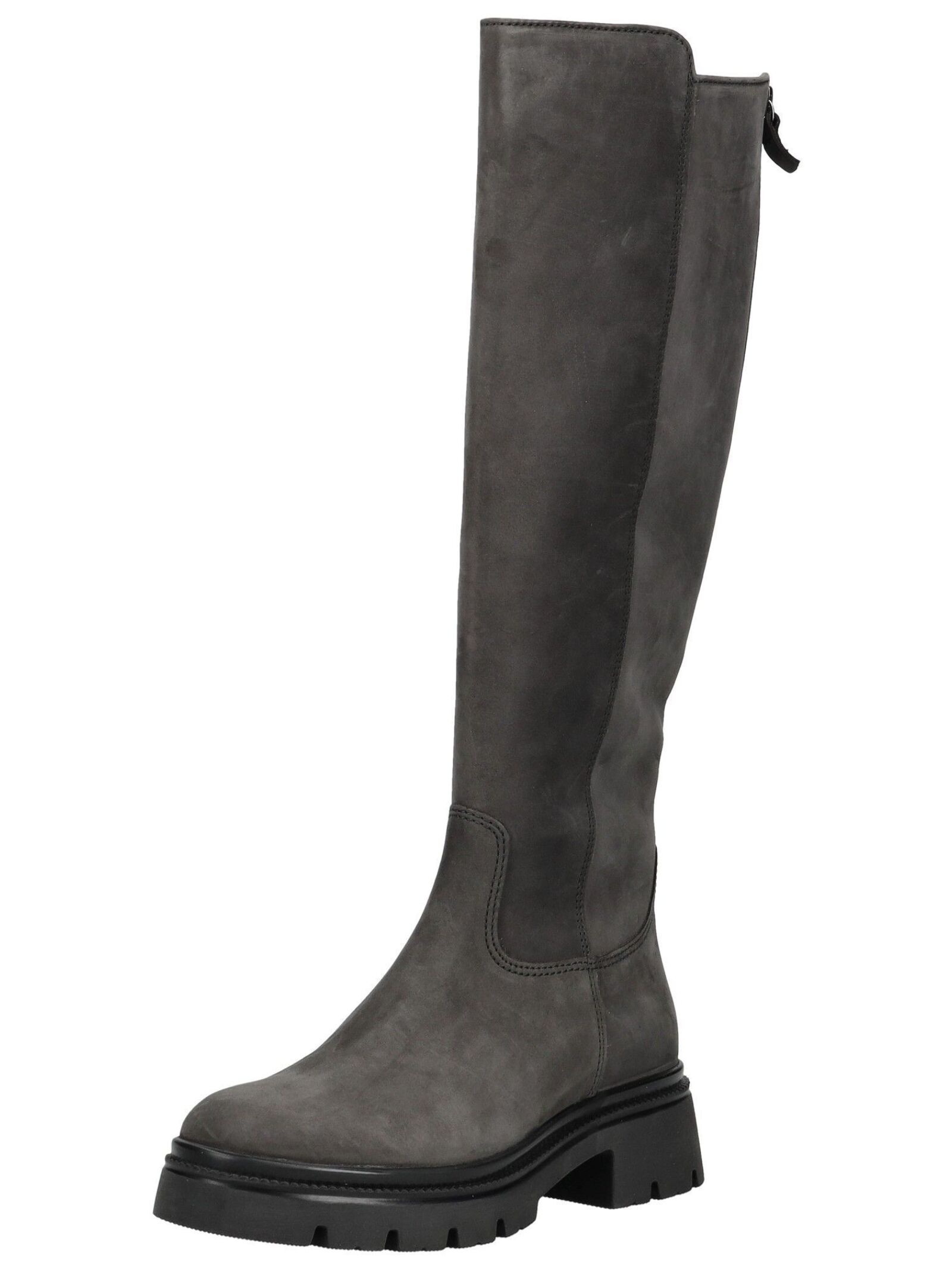 Stiefel GABOR "Gabor Stiefel Leder/Synthetik", Damen, Gr. 37,5, grau, schwarz, Leder, Synthetik, Schuhe Stiefel