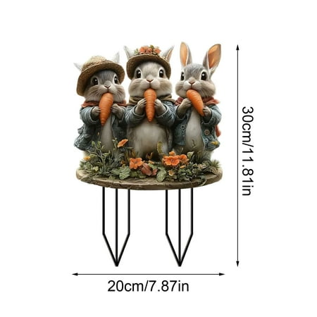 Uuowzo Stake Easter Decoration Easter Rabbits Decoration Easter Decoration Outdoor Vintage for Outdoor Spring Easter Bunny Outdoor Signs Easter Indoor Outdoor Easter Decorations for Yard A