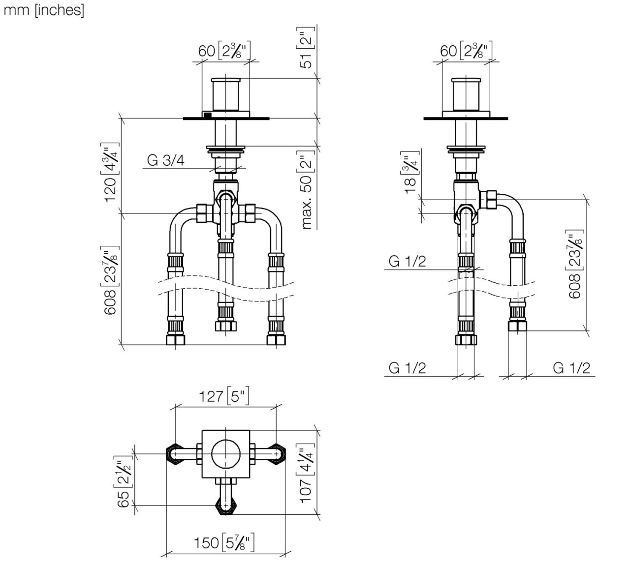Dornbracht 2-Wege-Umstellung für Wannenrandmontage 29140670-42 Image