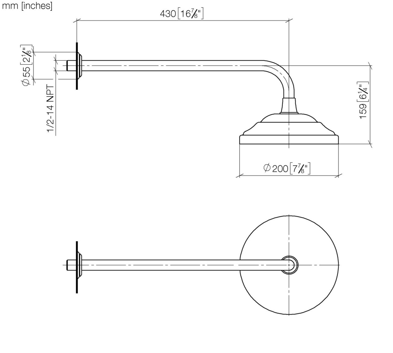 Dornbracht Regenbrause mit Wandanbindung MADISON 28545977-42 Image