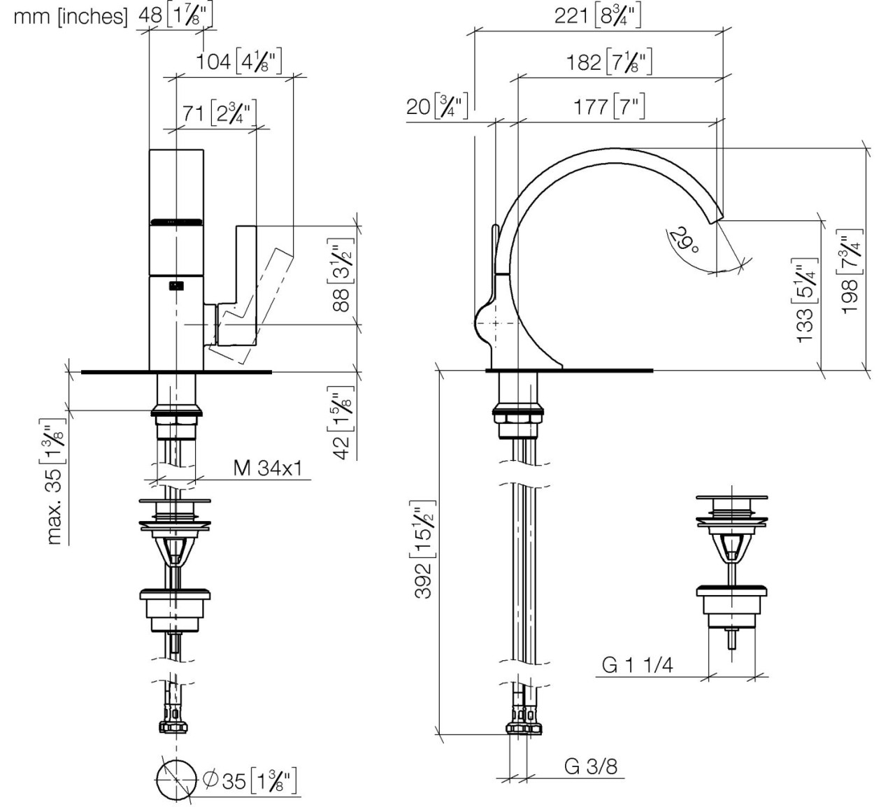 Dornbracht Waschtischarmatur mit Ablaufgarnitur CYO 33505811-42 Image