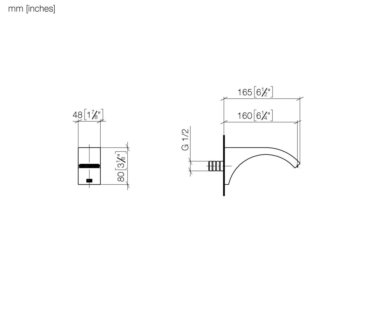 Dornbracht Waschtisch-Wand-Auslauf ohne Ablaufgarnitur CYO 13800811-42 Image