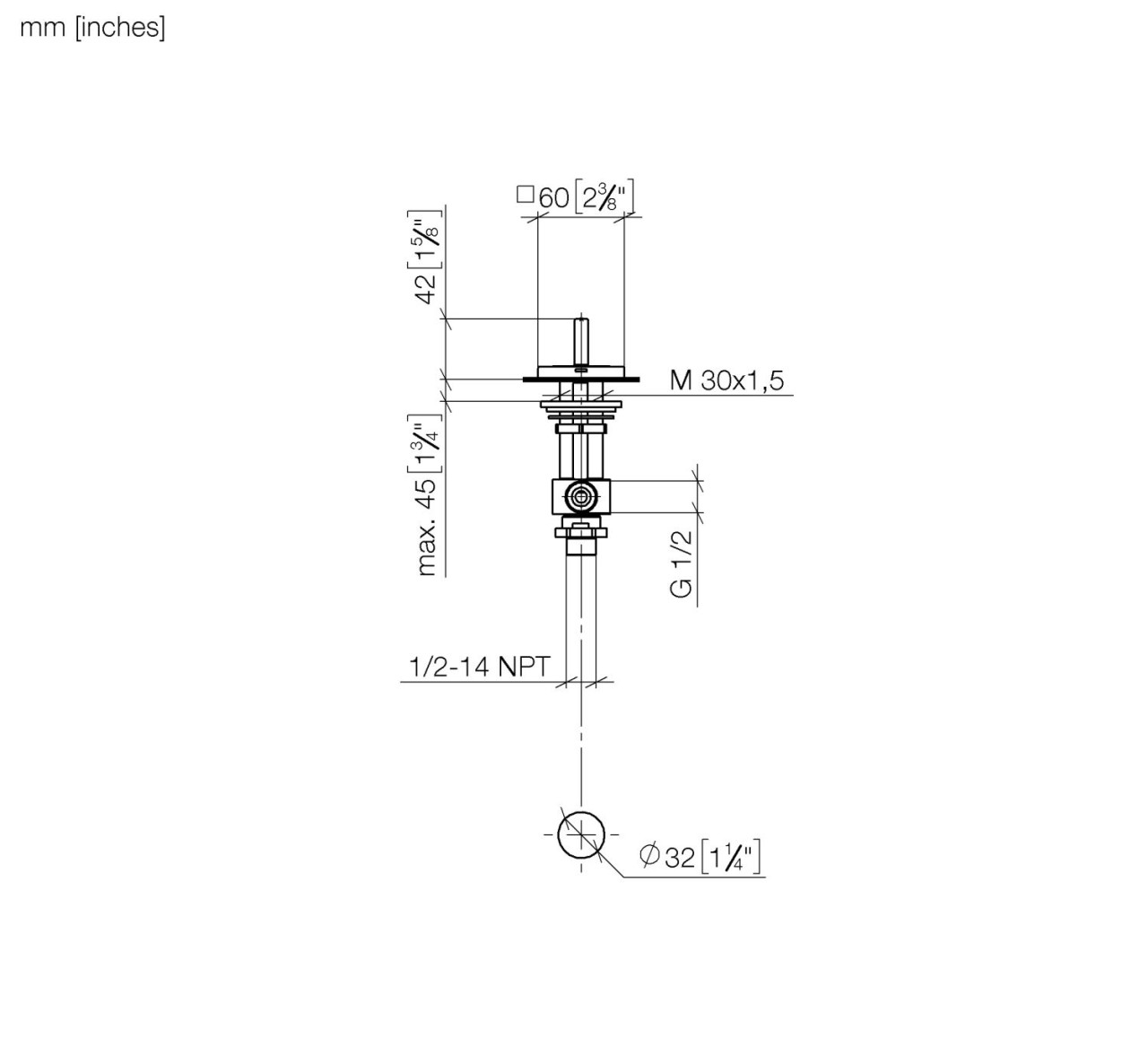 Dornbracht Seitenventil, linksschließend MEM 20000783-42 Image