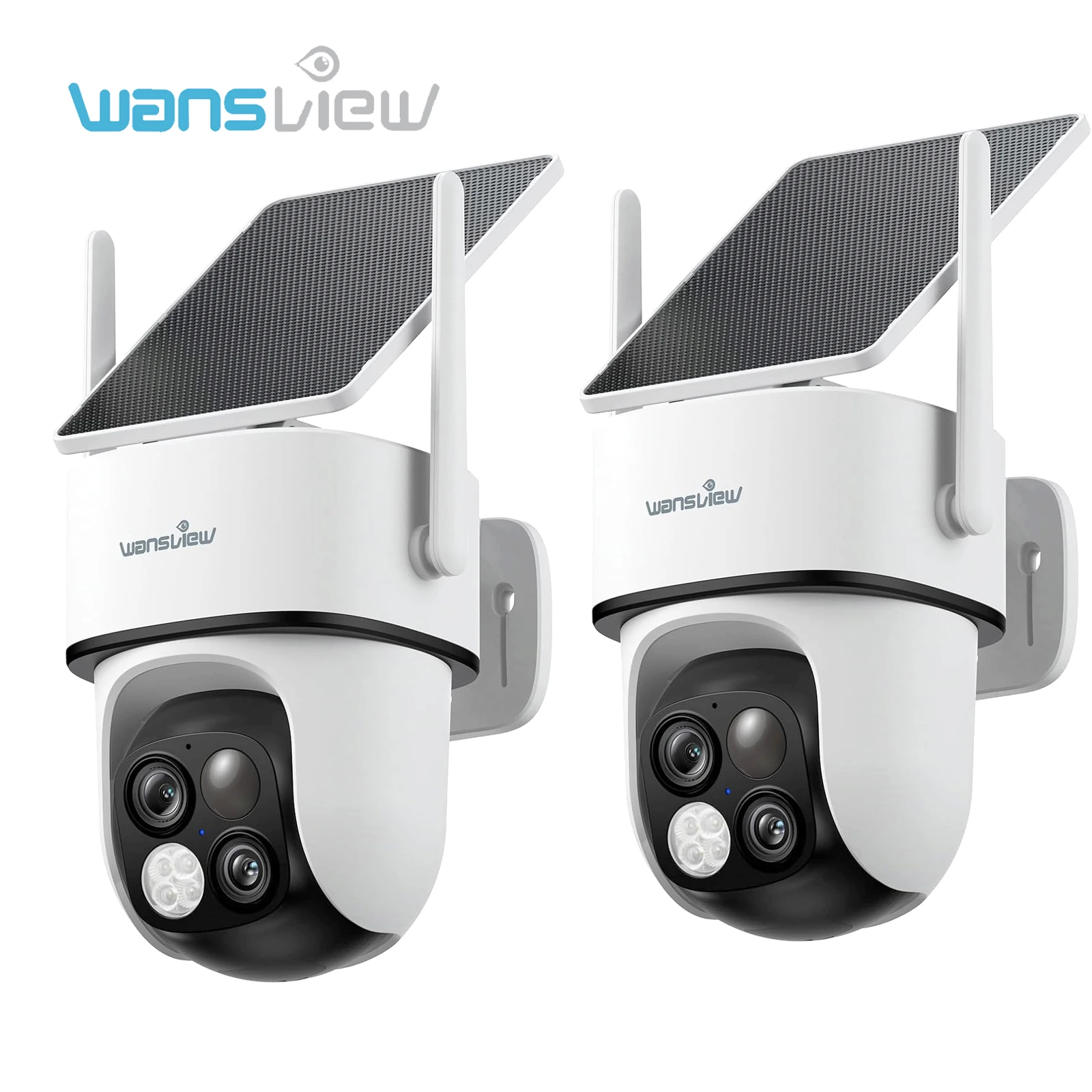 Wansview 2K 3MP Solar-Kamera 2,4G WLAN Überwachungskamera für Heimschutz mit Solarbatterie und PIR-Bewegungserkennung Image