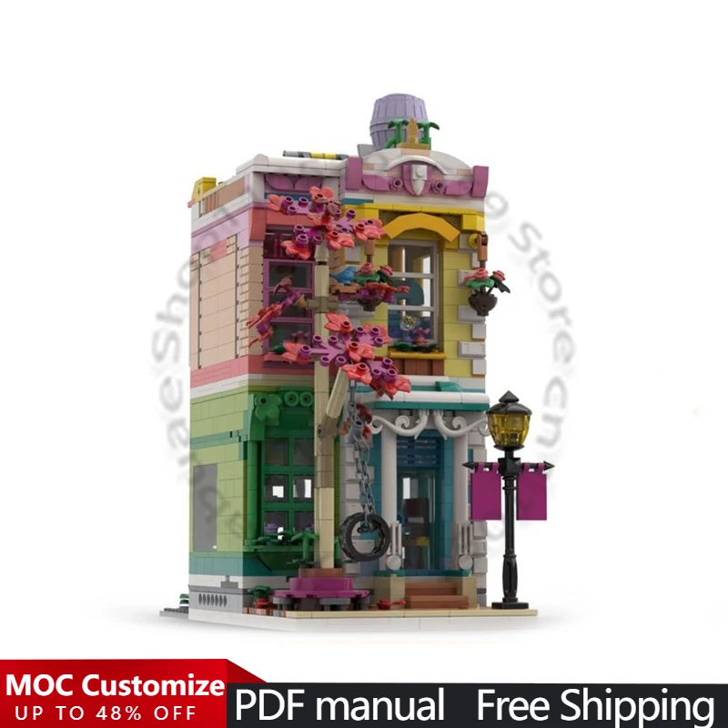 1400-teiliges City Engineering-Gemeinschaftszentrum – alternatives Design des Set 41748 MOC, individuelles modulares Gebäude, DIY-Montage, Spielzeug, Geschenk Image