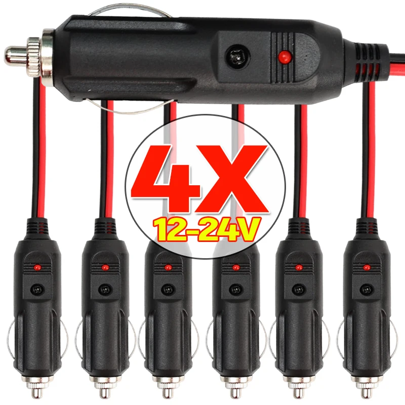 Auto 20A Männlich Auto Zigarette Leichter LED Buchse Stecker Stecker Adapter Sigaretten Aansteker Auto Kupfer Draht High-power 12V 24V Image