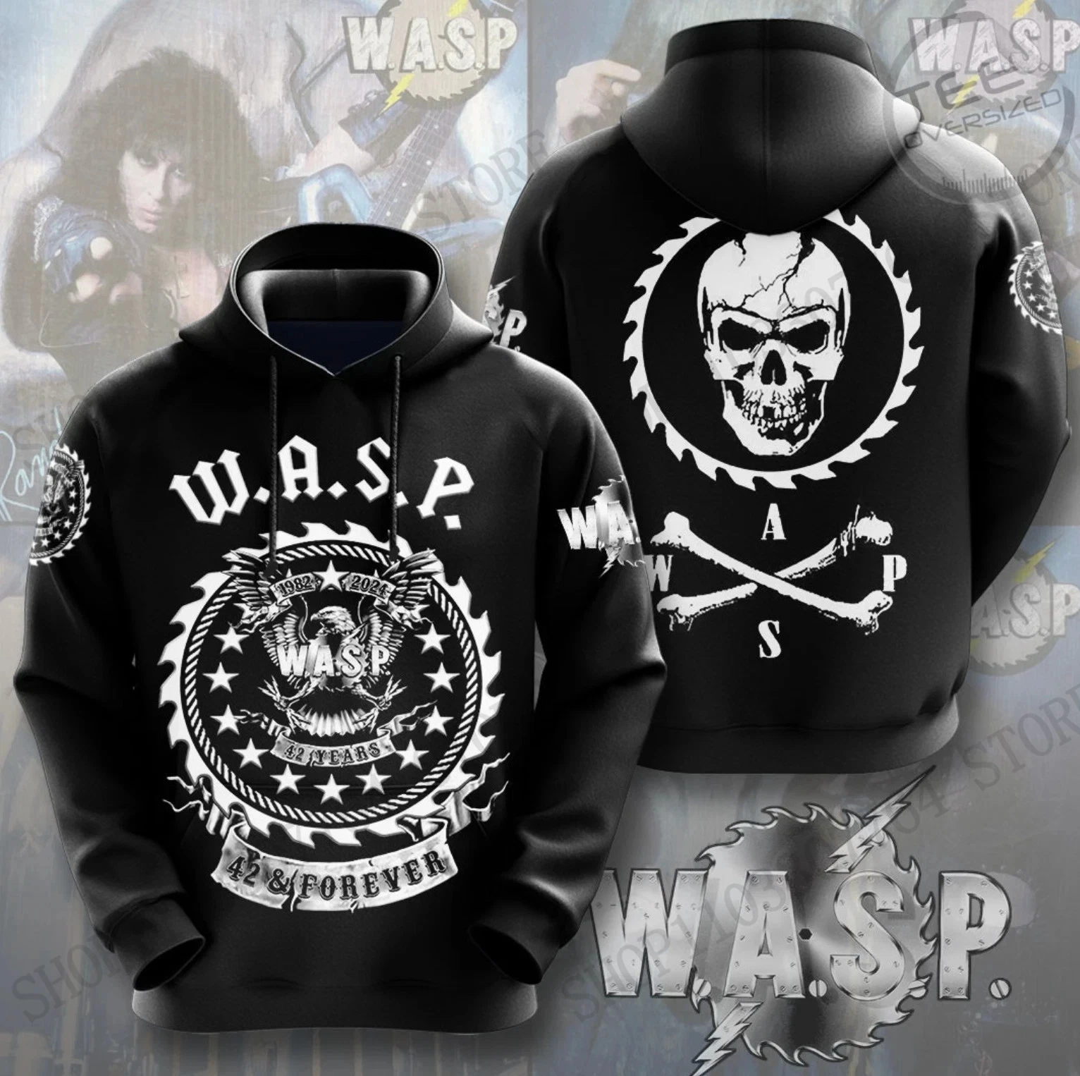 Rock WASP Band Album 3d Print Hoodie Men Women Fashion W.A.S.P. Tour Tracksuit Casual Hoodie Sweatshirt Winter Clothes Teen Coat