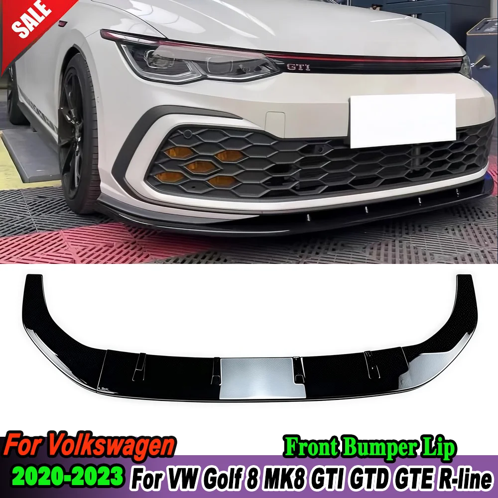 Auto Frontschürze Lip Splitter Für Volkswagen VW Golf 8 MK8 GTI GTD GTE R-line 2020 2021 2022 2023 spoiler Lip Diffusor Körper Kit Image
