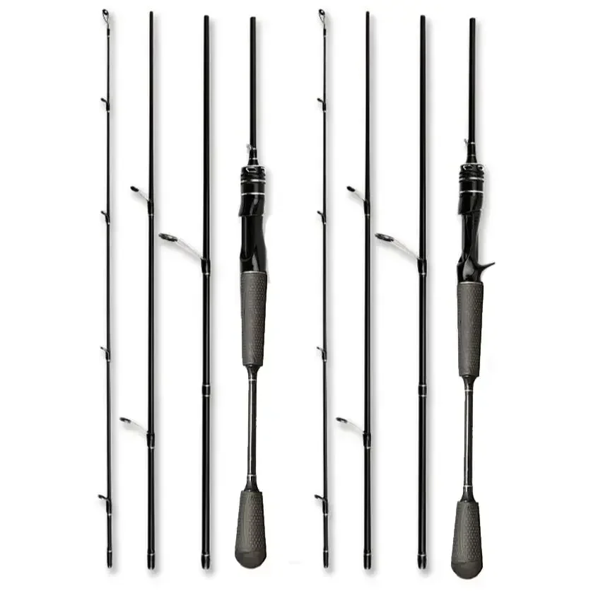 1,8 m 2,1 m Locken Stange Reise Angelrute 4 Abschnitt Carbon 4-25g Power Spinning Casting Rod Ultraleichte tragbare Angelrute Image